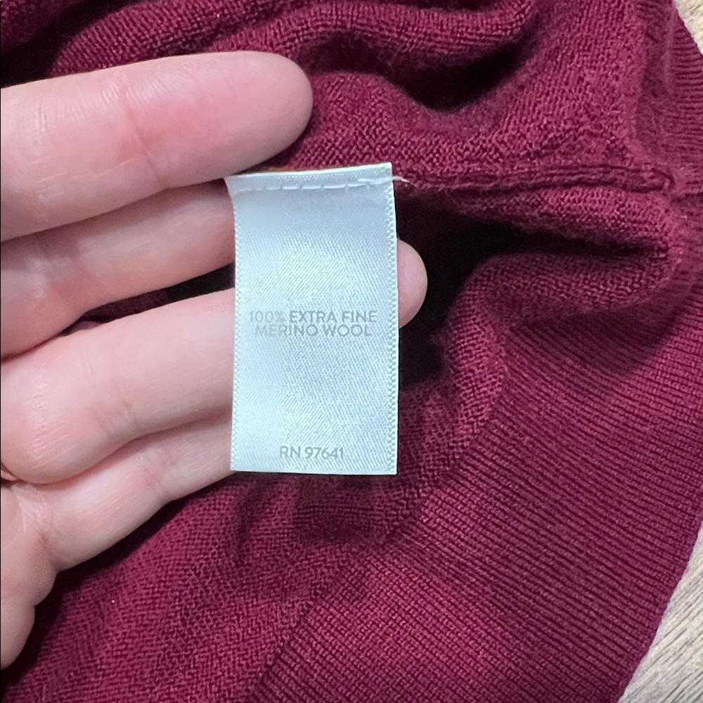J. Jill Merino Wool Sweater Long Sleeve in Burgundy Size Large - Picture 5 of 9